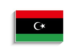 Flat Rectangle Libya Flag Icon vector