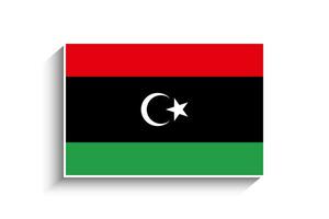 Flat Rectangle Libya Flag Icon vector