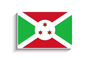 Flat Rectangle Burundi Flag Icon vector