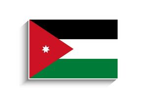 Flat Rectangle Jordan Flag Icon vector