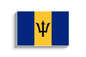 Flat Rectangle Barbados Flag Icon vector