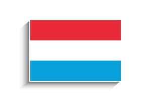 Flat Rectangle Luxembourg Flag Icon vector