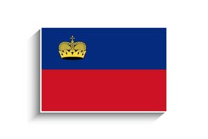 Flat Rectangle Liechtenstein Flag Icon vector