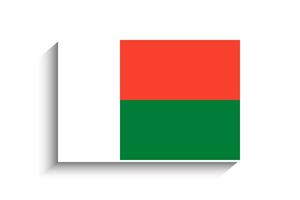 Flat Rectangle Madagascar Flag Icon vector