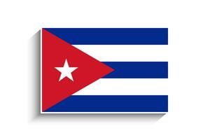 Flat Rectangle Cuba Flag Icon vector