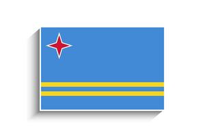 Flat Rectangle Aruba Flag Icon vector