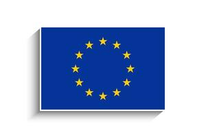 Flat Rectangle European Union Flag Icon vector