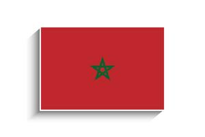 Flat Rectangle Morocco Flag Icon vector