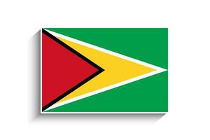 Flat Rectangle Guyana Flag Icon vector