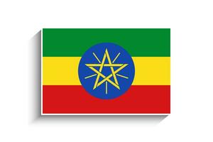 Flat Rectangle Ethiopia Flag Icon vector