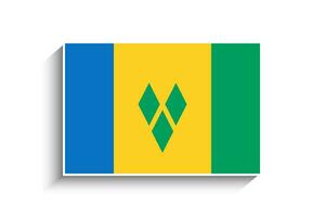 Flat Rectangle Saint Vincent and the Grenadines Flag Icon vector