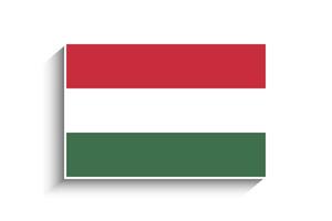 Flat Rectangle Hungary Flag Icon vector