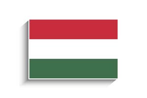 Flat Rectangle Hungary Flag Icon vector