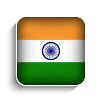 Vector Square India Flag Icon