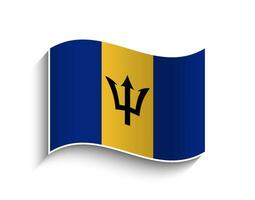 vector barbados ondulación bandera icono