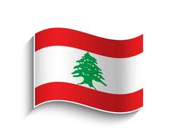 Vector Lebanon waving Flag Icon