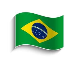 vector Brasil ondulación bandera icono