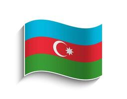 vector azerbaiyán ondulación bandera icono