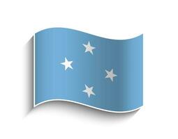 Vector Micronesia waving Flag Icon