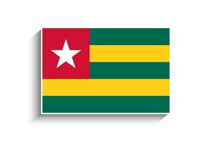 Flat Rectangle Togo Flag Icon vector