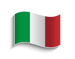 Vector Italy waving Flag Icon
