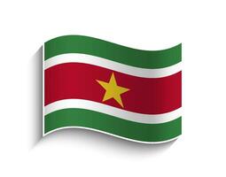 vector Surinam ondulación bandera icono