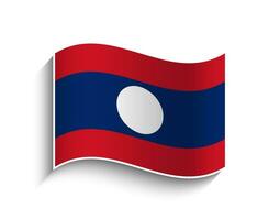 vector Laos ondulación bandera icono