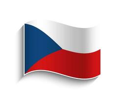 Vector Czech Republic waving Flag Icon