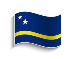 vector curacao ondulación bandera icono