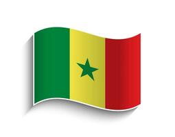 vector Senegal ondulación bandera icono