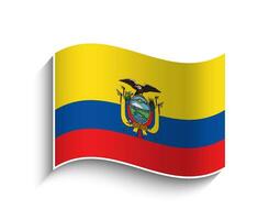 Vector Ecuador waving Flag Icon