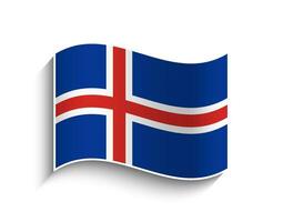 vector Islandia ondulación bandera icono