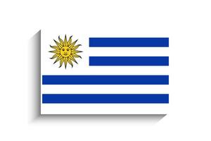 Flat Rectangle Uruguay Flag Icon vector