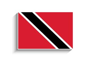 Flat Rectangle Trinidad and Tobago Flag Icon vector