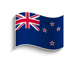 Vector New Zealand waving Flag Icon