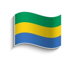 Vector Gabon waving Flag Icon