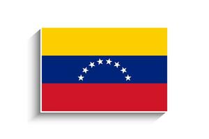 Flat Rectangle Venezuela Flag Icon vector