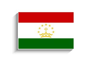 Flat Rectangle Tajikistan Flag Icon vector