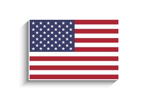 Flat Rectangle USA Flag Icon vector