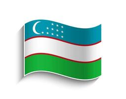 Vector Uzbekistan waving Flag Icon