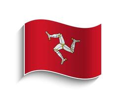 Vector Isle of Man waving Flag Icon