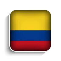 Vector Square Colombia Flag Icon