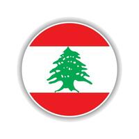 Abstract Circle Lebanon Flag Icon vector