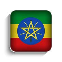 Vector Square Ethiopia Flag Icon