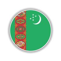 Abstract Circle Turkmenistan Flag Icon vector