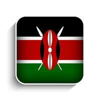 Vector Square Kenya Flag Icon