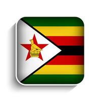 Vector Square Zimbabwe Flag Icon