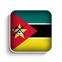 Vector Square Mozambique Flag Icon