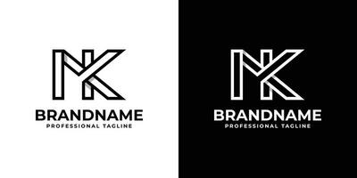 letra nk monograma logo, adecuado para ninguna negocio con nk o kn iniciales. vector
