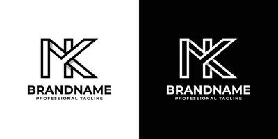 Letter NK Monogram Logo, suitable for any business with NK or KN initials. vector